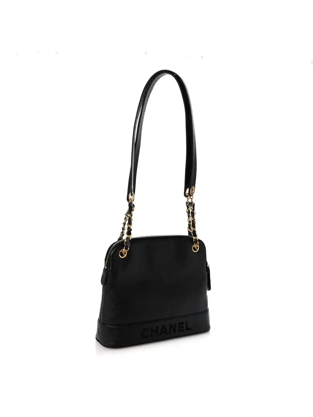 Chanel Caviar Cc Shoulder Bag Black #332398C14B